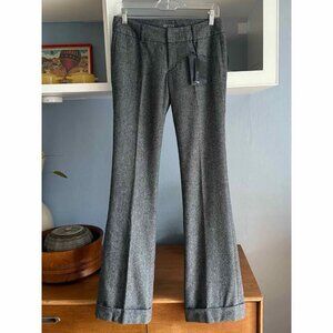 BLACK by Moussy Tweed Wool Cashmere Blend Trouser Pants Flare Boot Low Rise Sz 2